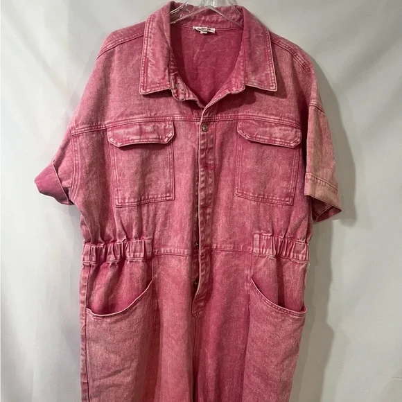 Pink Denim Jumpsuit - Picture 4 of 11